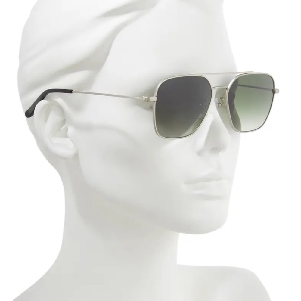 DIFF Ace Sunglasses Polarized Aviators Silver Frame Green Gradient Lenses NWT - Picture 3 of 5
